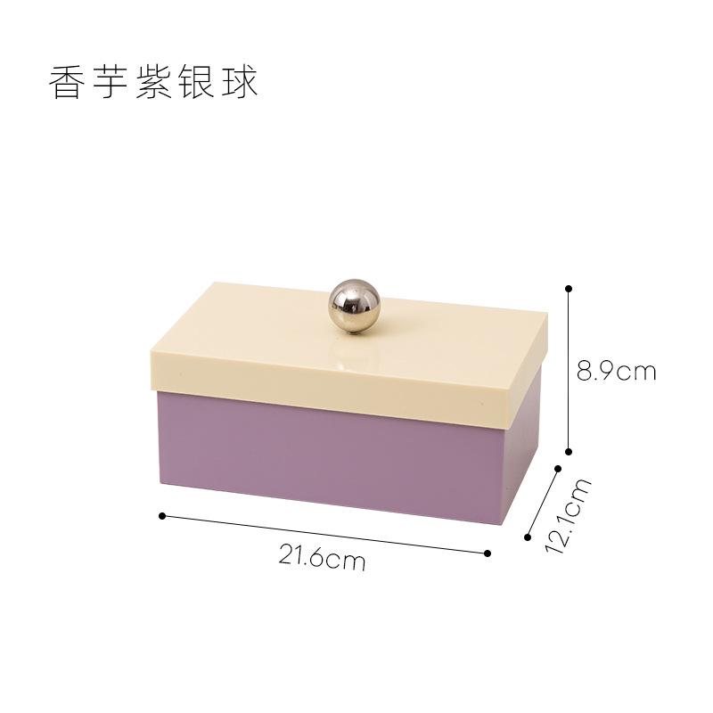 Nordic Ins Style Multi-Functional Storage Box With Handle Handball Cover Dust-Proof Separation Cosmetics Remover Cotton Swab Box
