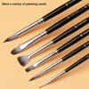 JOWOART 6pcs Multifunction paint brush black nylon hair set birch Short rod oil acrylic watercolor gouache student beginner art tool