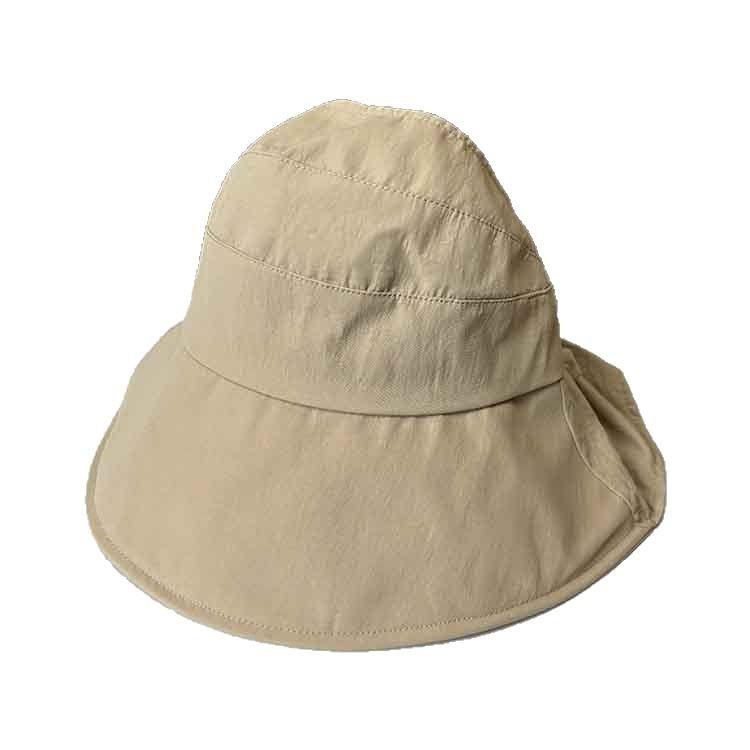 Summer eaves sun protection empty top hat women's new UV protection sun hat neck shawl can tie ponytail sun hat