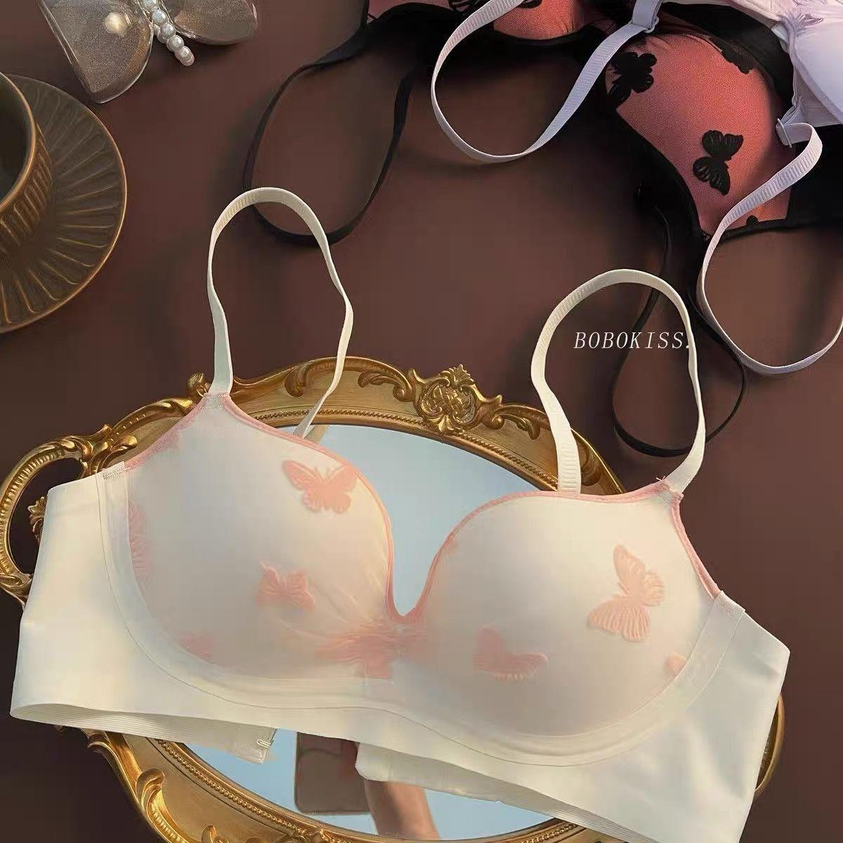 

Французский стиль Женский вышитый пуш-ап бесшовный сексуальный сладко-острый стиль без косточек цельный бюстгальтер нижнее белье 38/85