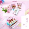 3D  Up Happy Birthday Greeting Card Delicate Handmade Cake Design Foldable for Coworker Birthday Surprise Small Gift