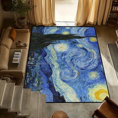 Art Van Gogh Paintings Carpet Bedside Kitchen Bath Living Home House Bedroom Floor Mat Doormat Rug Decoration