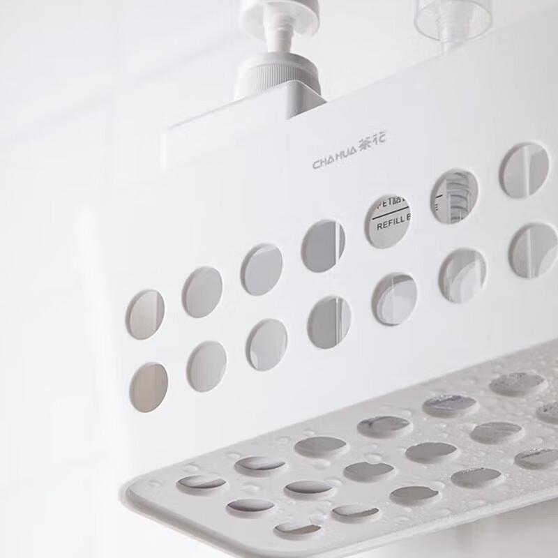 Camellia No-Drill Bathroom Storage Shelf with Toothbrush Holders