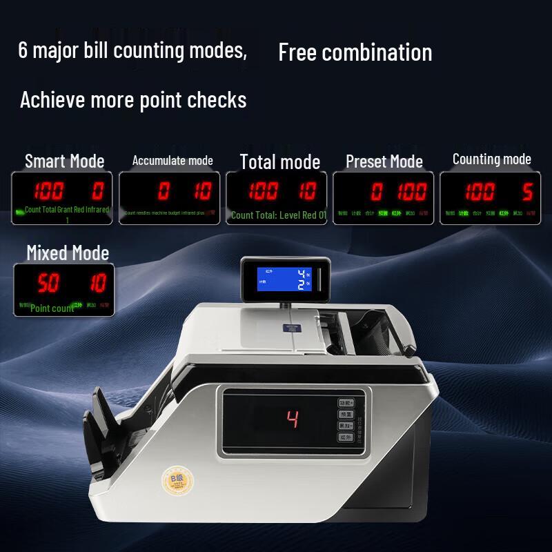 Comet JBYD-3609B Portable Bank-Grade Money Counter with Counterfeit Detection