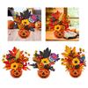 Foam Pumpkin with Bacca Flowers and Maple Leaves for Autumn Home Decoration