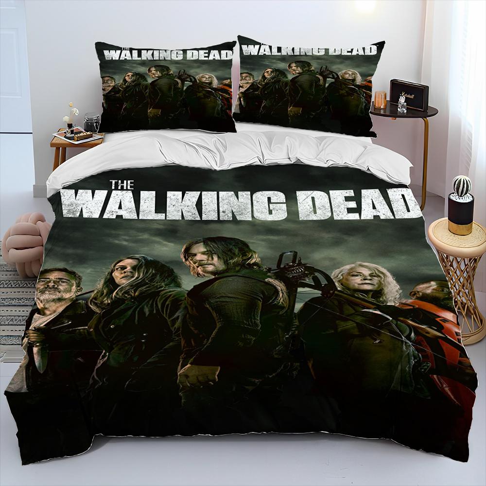 Skräck TV The Walking Dead Lincoln Påslakan Sängkläder Set Påslakan Sängset Täcke Örngott King Queen Storlek Sängkläder Set