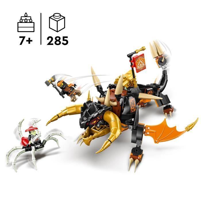 LEGO® NINJAGO 71782 Le Dragon de Terre de Cole – Évolution, Jouet avec 2 Minifigurines