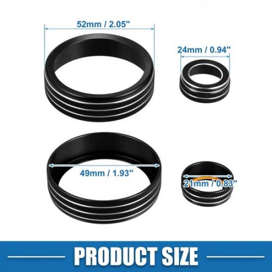 Car Console AC Audio Volume Knob Ring Cover FIVE  for Subaru BRZ Black