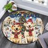 Christmas Dog Pattern Round rug,Carpet Rug for Living Room Bedroom Playroom ,Non-slip Floor Mat,Holiday Gifts and Birthday Gifts.