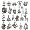 50-Piece Christmas Alloy Enamel Charms Set: Mixed Style DIY Pendants and Dangle Charms.