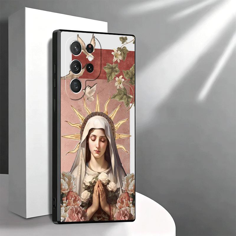 Virgen Mary Virgin De Guadalupe Soft Phone Case for Samsung Galaxy S26 S25 Edge S24 Ultra S23 Plus S22 S21 FE S20 Black Cover Ba