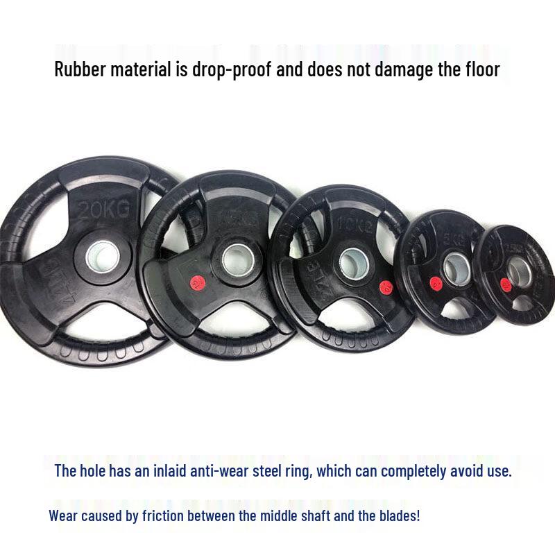 Zhan Yu Three-Hole Rubber Coated Olympic Barbell Weight Plate