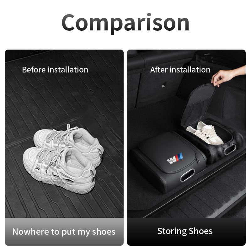 BBIF1 Car Leather Storage Bag Outdoor Sneakers Sportswear Organizer Bag Accessories For BMW E90 G80 M3 G30 M5 F82 F83 F20 F21 G42 F95