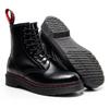 1460 Womens Mens Soft Leather Red Line Ankle Boots Round Toe Low Heel Lace Up Biker