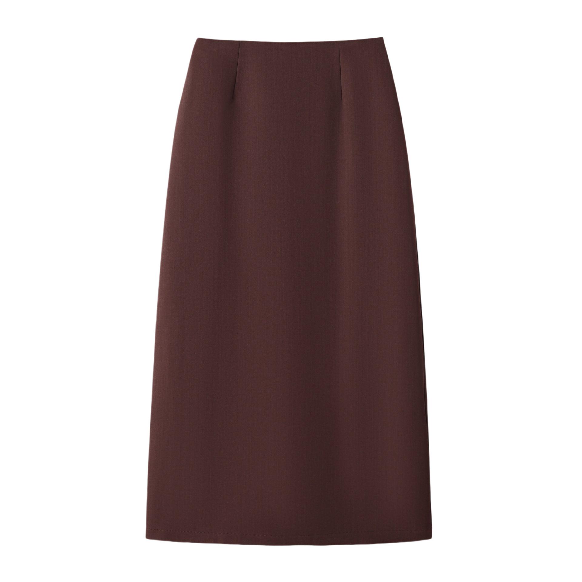 

2025 Autumn Women s Petite Versatile Drape Slit Midi Skirt - Large, Casual, and Elegant Medium