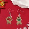 1 Pair of Teddy Bear Earrings, Cute Earrings, Suitable for Wearing During Christmas