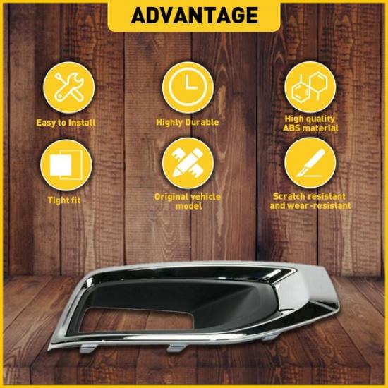 Driver Left Side Fog Light Chrome Lamp Trim Cover Frame For GMC Yukon XL 2015-20