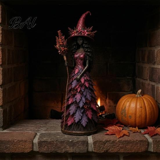Cadouri Tematice Vrăjitoare Sezoniere Figurină de Toamnă, Statuie de Halloween, Decor de Masă de Toamnă, Decorare Raft Statuete Colecționabile pentru Șemineu