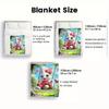 Adorable Bunny on Swing Blanket Spring Garden Scene Cute Animal Print Flannel Throw Blanket for Kids Girls BedroomDecorationGift