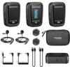 Saramonic Blink500ProX-B2R-JPWB 2.4G Wireless Microphone System: 2 Transmitters with Onboard Recording Function, 1 Receiver, Black, Lavalier