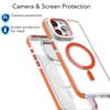 For iPhone 15 Pro Magnetic Case TPU Acrylic Clear Phone Back Cover with Lens Protector Kickstand