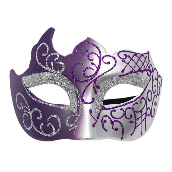 Men Half Face Mask with Elastic Band Vintage Glitter Half Face Guard Eye Mask Halloween Costume Masquerade Party Stage Performance Accessories