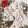 Women Plus Size Rose Printed Nurse Scrub Set V Neck Short Sleeve Pocket Top Long Pants