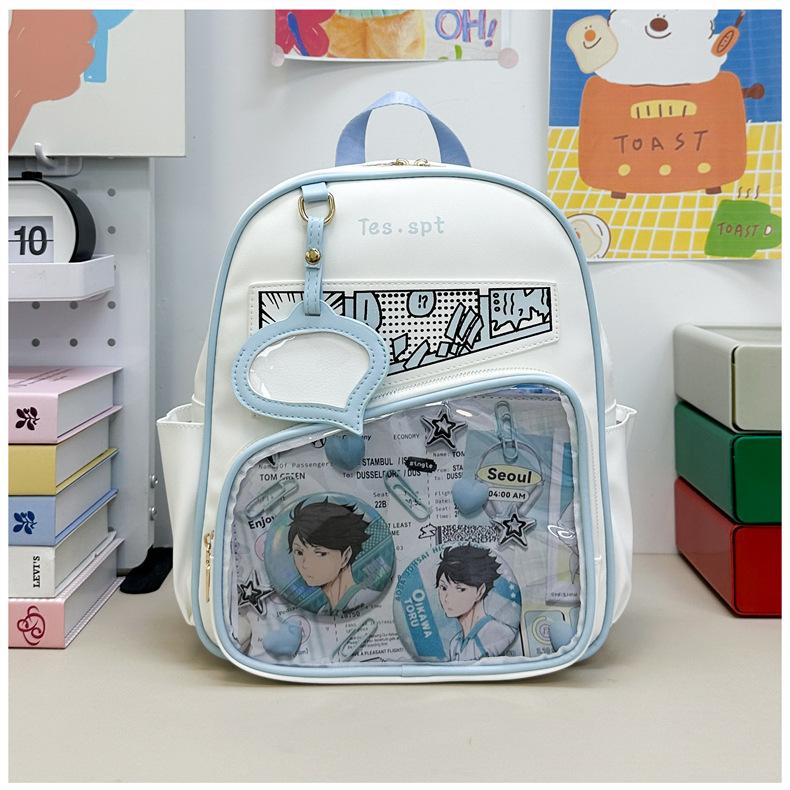 Japanese manga pain bag girl student versatile shoulder portable messenger bag millet display bag JK transparent schoolbag
