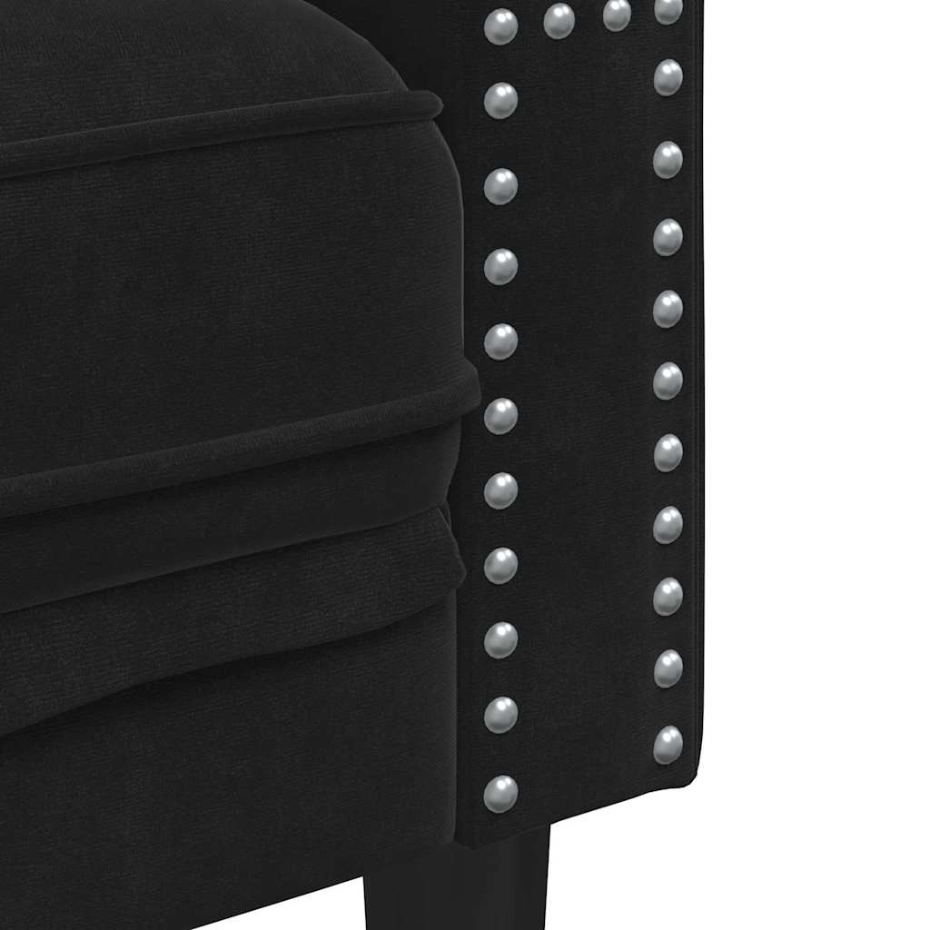 Sofa Black 194 x 74.5 x 70.5 cm Velvet