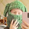 Winter Hat Cartoon Knitting Hat Cute Animal Ear Cosplay Hat Outdoor Sport Hat Woolen Caps Windproof Headwear Balaclava