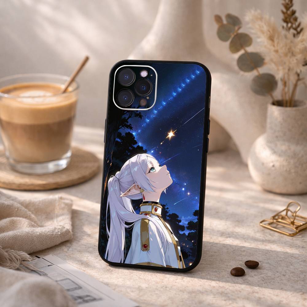 Frieren Anime Beyond Journeys End Phone Case For iPhone17,16,15,14,13,12,Plus,Pro Max, 5G Others Soft Black Cover