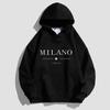 Mens Hooded Cotton Blend Sweatshirt With Printed Design Regular Fit Casual Wear