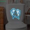 Blue Light Dolphin Toilet Sticker