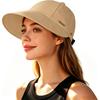 Women Sun Hat Wide Brim Hat Ponytail Baseball Cap Foldable Packable for Summer Beach Golf Hiking Fishing