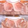 Roupa íntima feminina seção fina menina gorda anti-flacidez push ups sem anel de aço tamanho grande renda seios grandes mostram sutiã pequeno copo cde