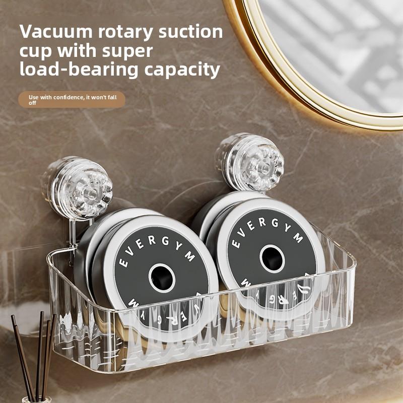 Suction Cup Straight Row Non Perforated Wall Mounted Toilet Detachable Washbasin Bathroom Storage Rack