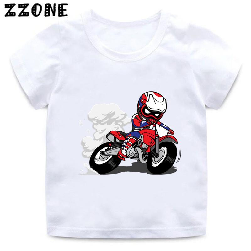 Motorcycle Motocross Print Kids TShirt Baby Boys Cartoon Funny T Shirt Summer Short Sleeve Children Streetwear Tops Girls Cloth