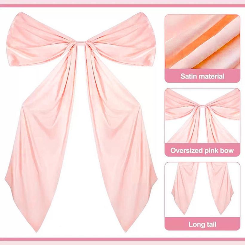 Cute Christmas Large Satin Bow Ribbon Elegant Party Backdrop Wall Hanging Decorative Bows for Wedding Christmas Bridal