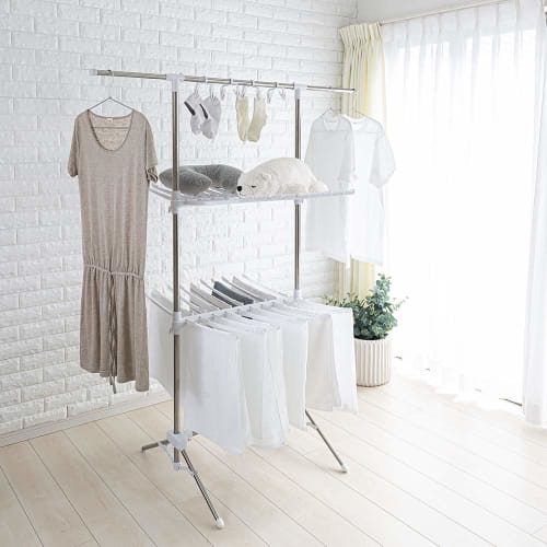 Sekisui Resin Stainless Steel Clothes Drying Stand, Morning Glory, TA-100 (Multi-functional & Large Capacity)