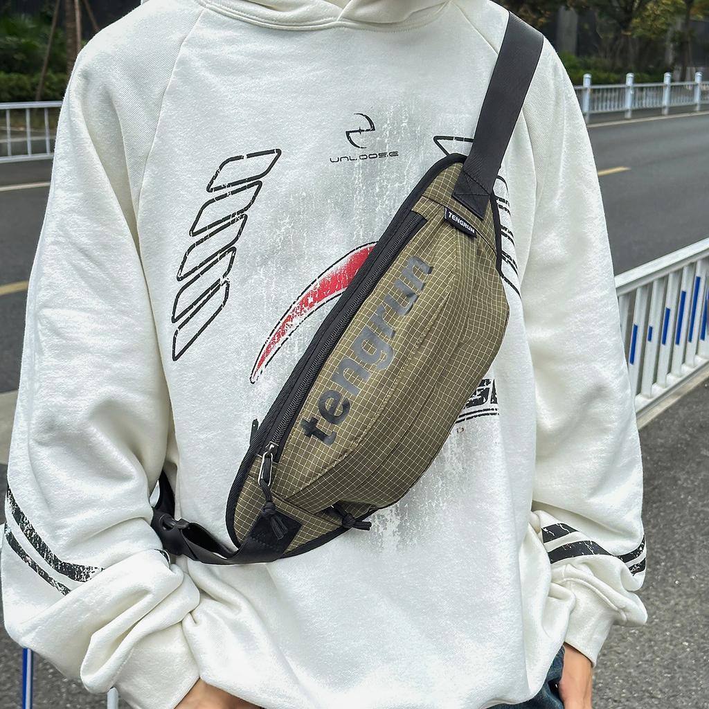 Breast Bag Men'S Sports Fanny Pack Trendy Brand Student Casual Canvas Small Bag Shoulder Messenger Bag Women