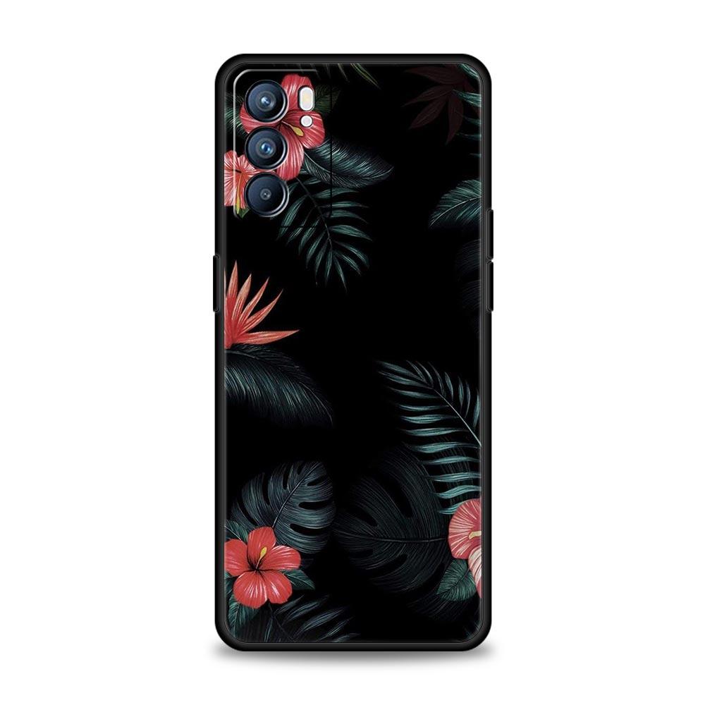 Vintage Bananenblatt-Blumenhülle für Oppo Reno8 Reno7 Reno6 Pro A54 5G Find X6 X5 A53 A52 A9 A15 A95 A17 A16 A76 A74 A57 Abdeckung