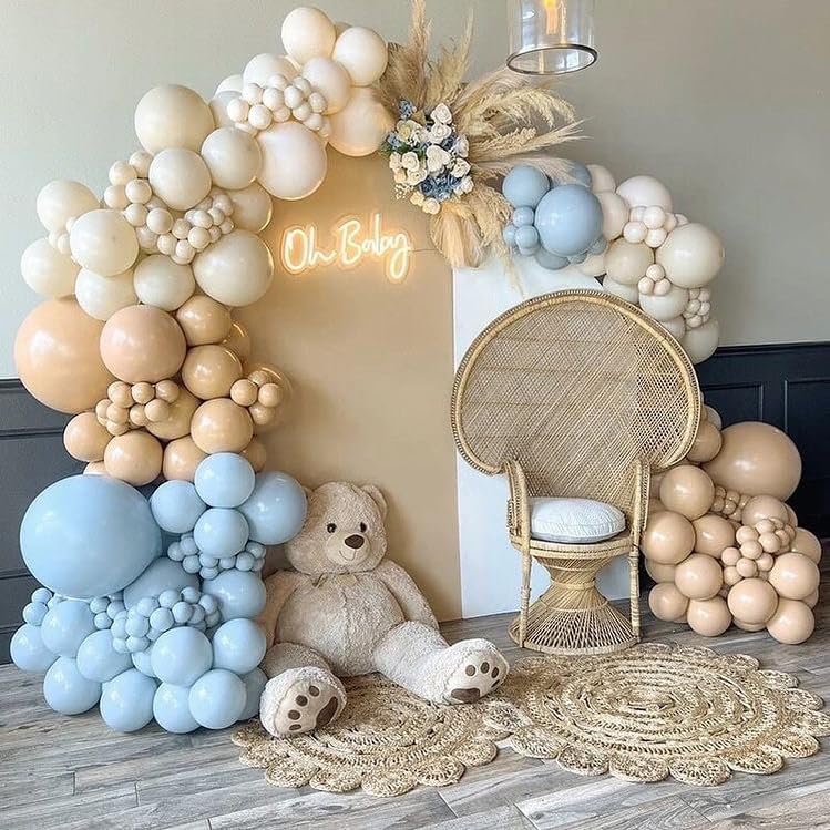 YSF 158Pcs Dusty Rose Light Pink Balloon Garland Kit Boho Arch with Retro Apricot Chrome Champagne Balloons for Valentines Day Decorations Baby