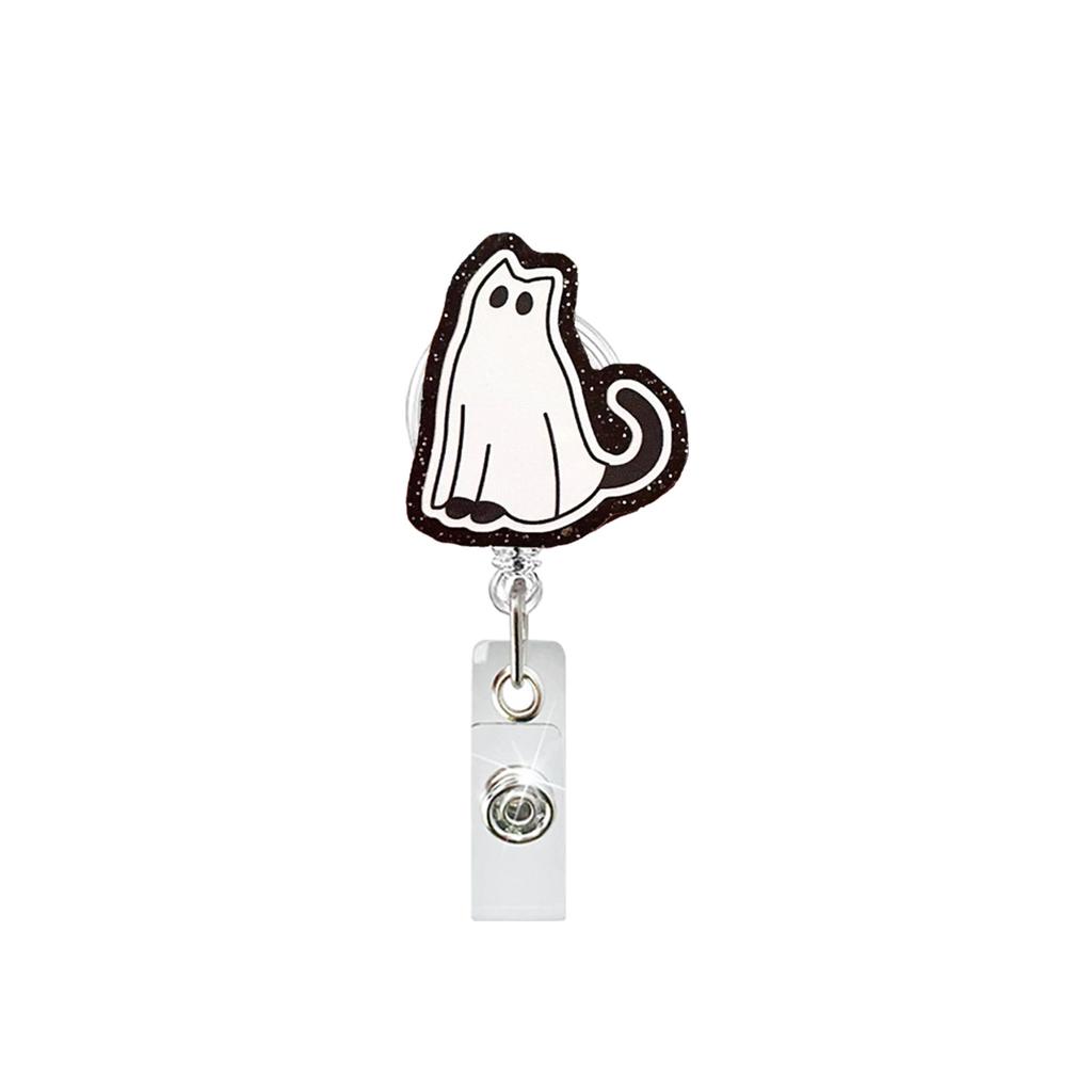 Funny Halloween Badge Reel Retractable For Nurse Doctor Horror Spooky Ghost Badge Holder With Alligator Clip Id Name Card Access