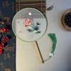 With Pendant Embroidery Fan Handheld Silk Fan Classical Chinese Style Round Fan  Photography Prop