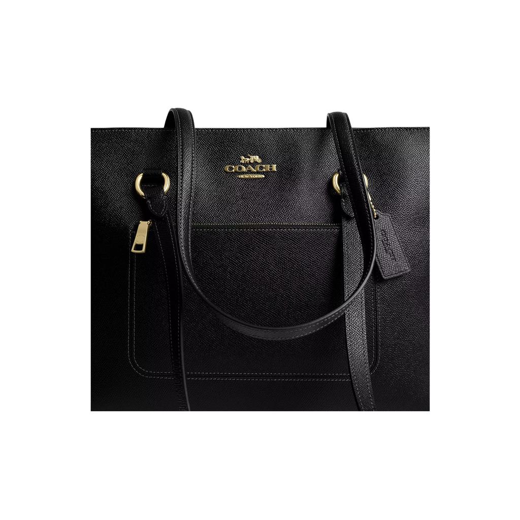 Coach Taška Signature Canvas Černá Kůže Velká Kapacita Denní Dojíždění CCD71-IMBLK