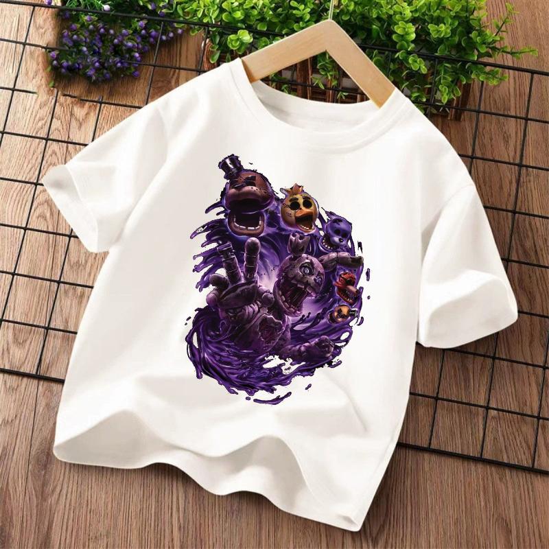 New Five Nights At Freddys Kids T-shirts FNAF Cartoon Graphic T-shirt Children Casual Sports Tops Short Sleeves Kids Clothing