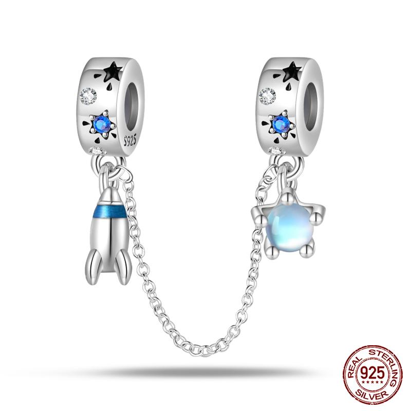 Fashion Copper Astronaut Space Series Charms Beads Fit Qikaola Original Bracelets Diy Anniversary Jewelry