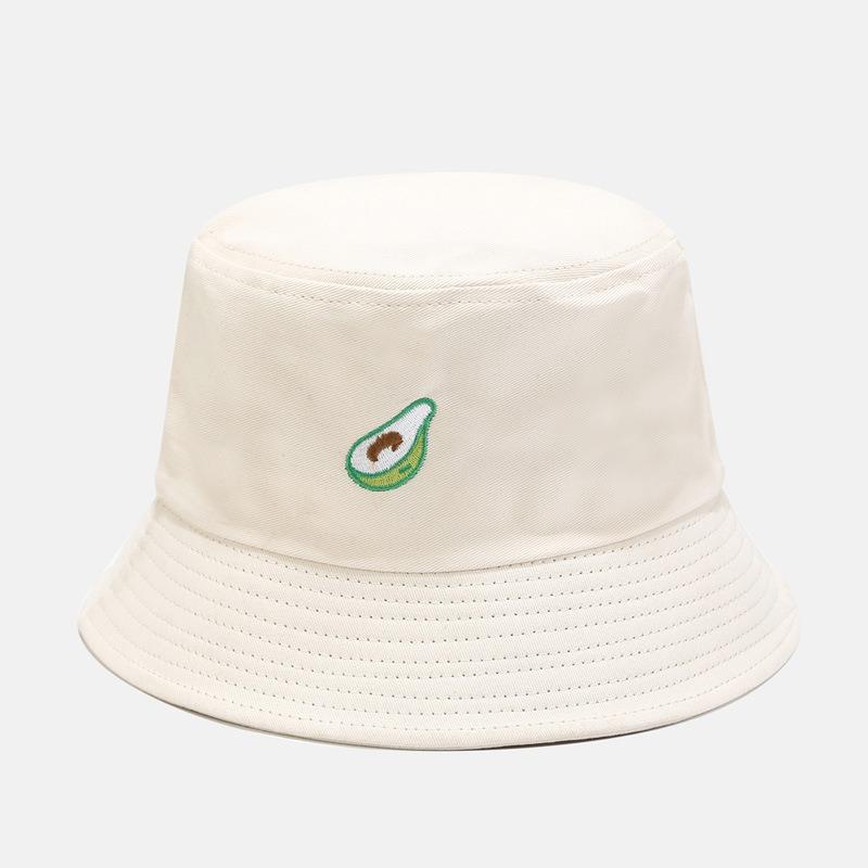 Unisex Bucket Hat Foldable Cute Fashional Fruit Embroidery Travel Beach Sun Hat Outdoor Cap