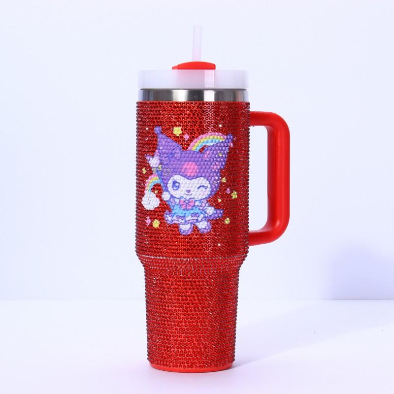 40oz Insulated Car Mug With Handle Accent 304 Stainless Steel Leak-Proof Travel Cup Home Office Outdoor Sports