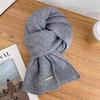 Winter Wool Knit Solid Color Women's Scarf  Korean Style Thickened Warm Versatile Long Neckwarmer